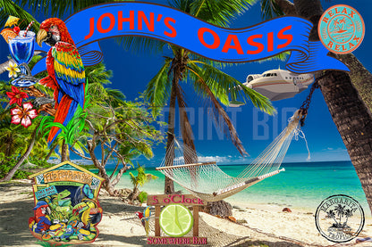 Oasis Mural Choose name for banner Wallpaper