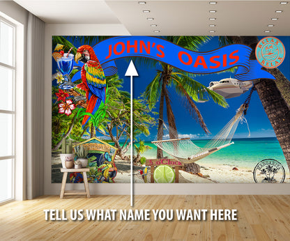 Oasis Mural Choose name for banner Wallpaper