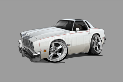 1976 Oldsmobile Cutlass Salon Car Art Wall Decal
