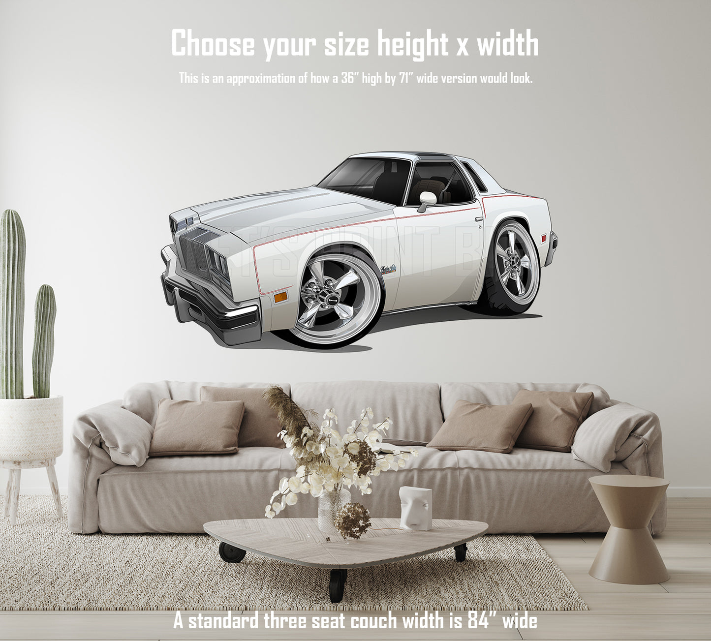 1976 Oldsmobile Cutlass Salon Car Art Wall Decal