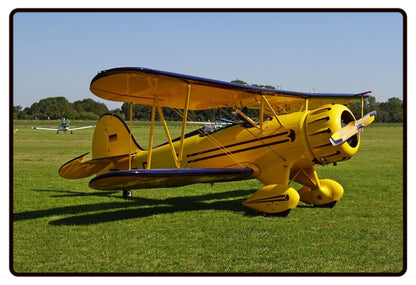 Yellow Waco Biplane Desk Mat