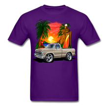 1974 Ford F100 Pickup Truck Beach Car Art Men's T-Shirt - purple