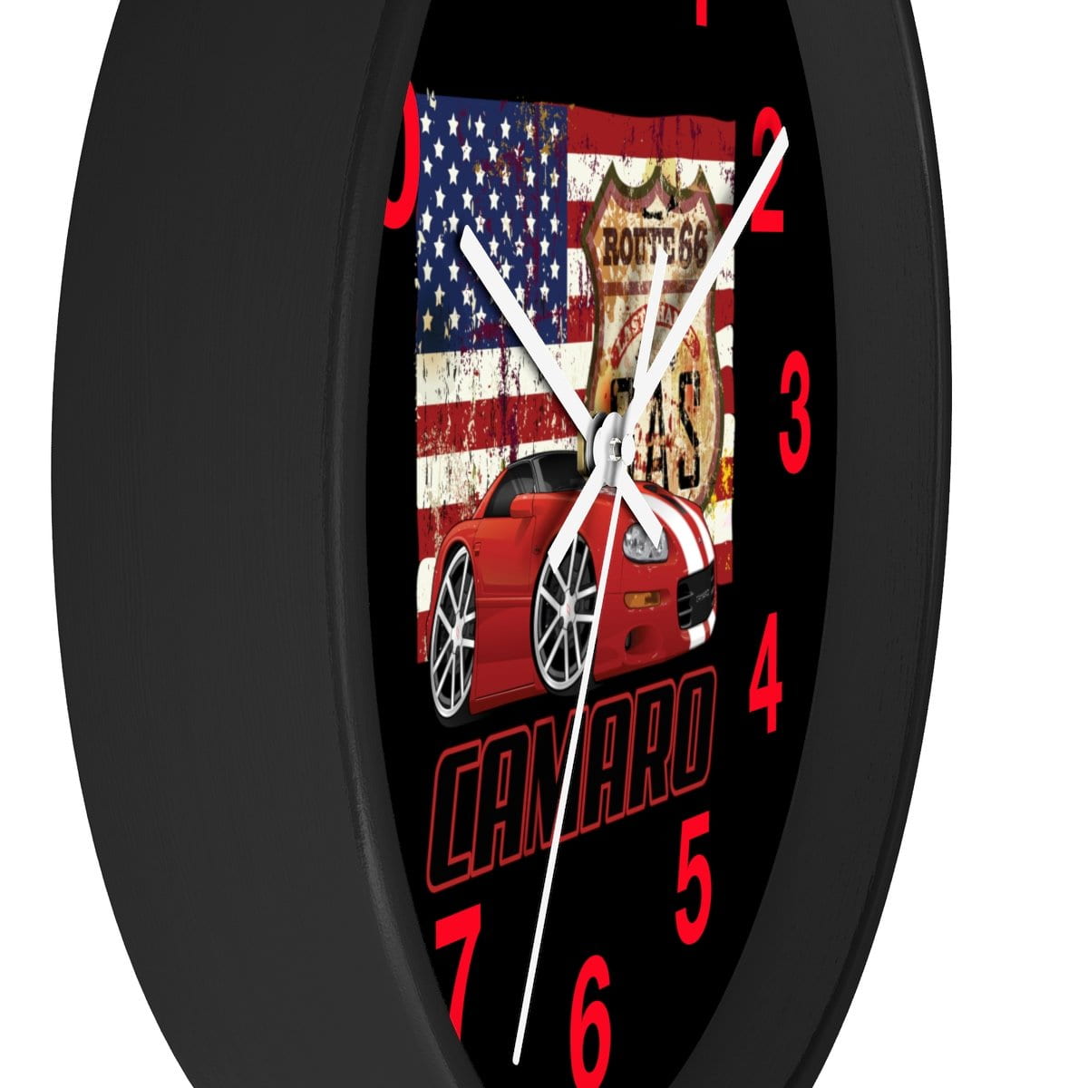 4th Generation Camaro Route 66 American Flag Wall clock