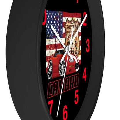 4th Generation Camaro Route 66 American Flag Wall clock
