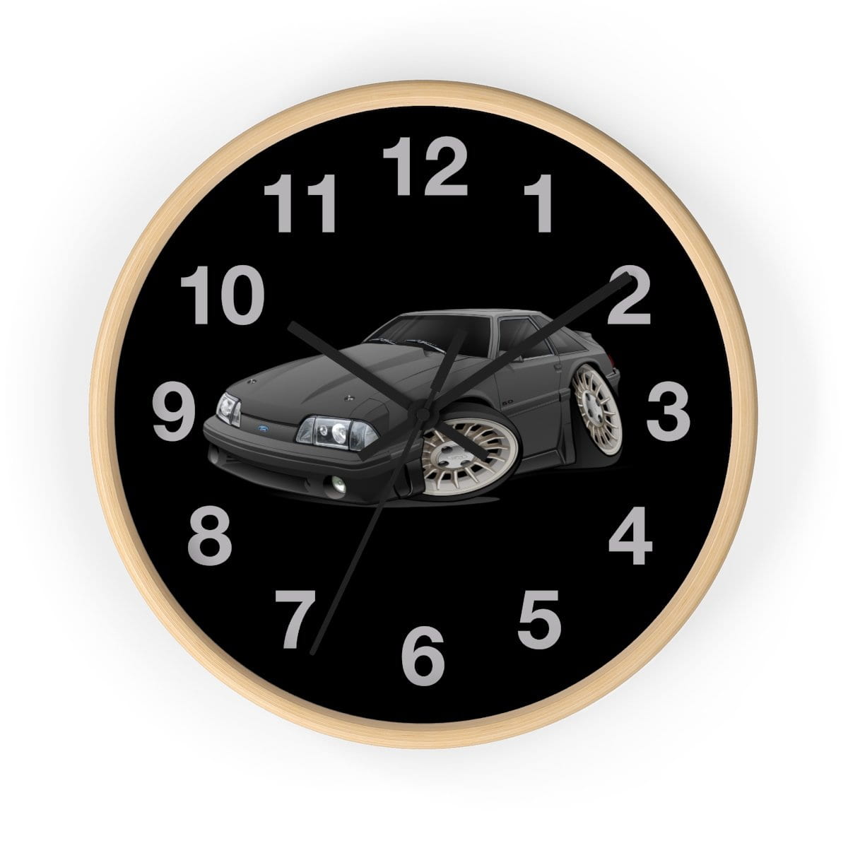 Black Fox Body Mustang Wall clock – Let's Print Big