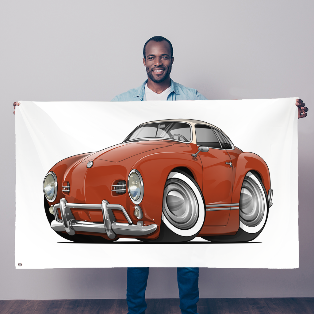 Volkswagen Cartoon Car art Sublimation Flag