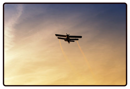 Biplane Sunset Desk Mat