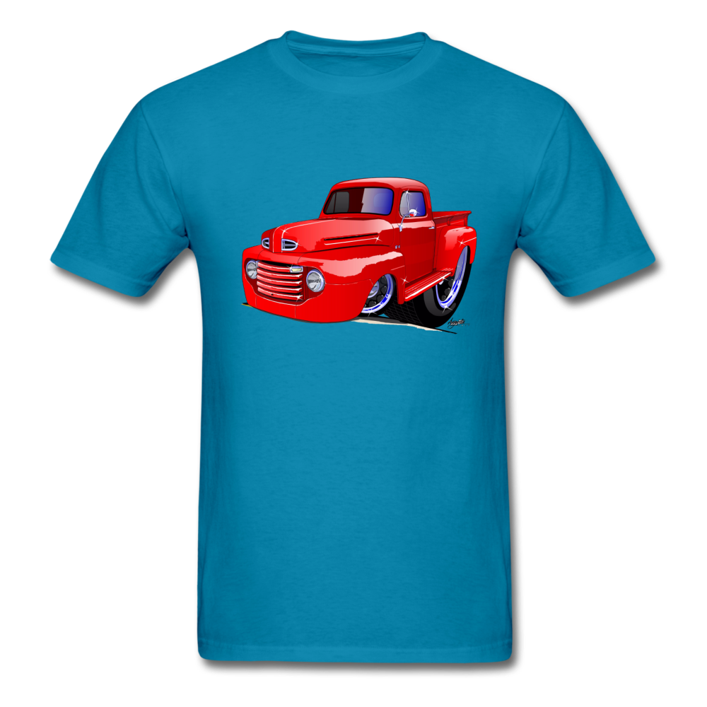 Old Red Truck Men's T-Shirt - turquoise