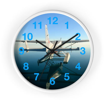Seaplane Airplane on the Water Wall clock