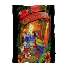 Margaritaville Black Parrot Beach Premium Sublimation Adult Blanket