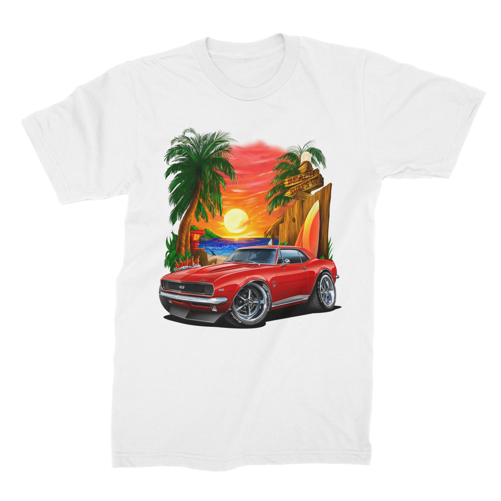 1967 Camaro SS Margaritaville Beach Car Art Premium Jersey Men's T-Shirt