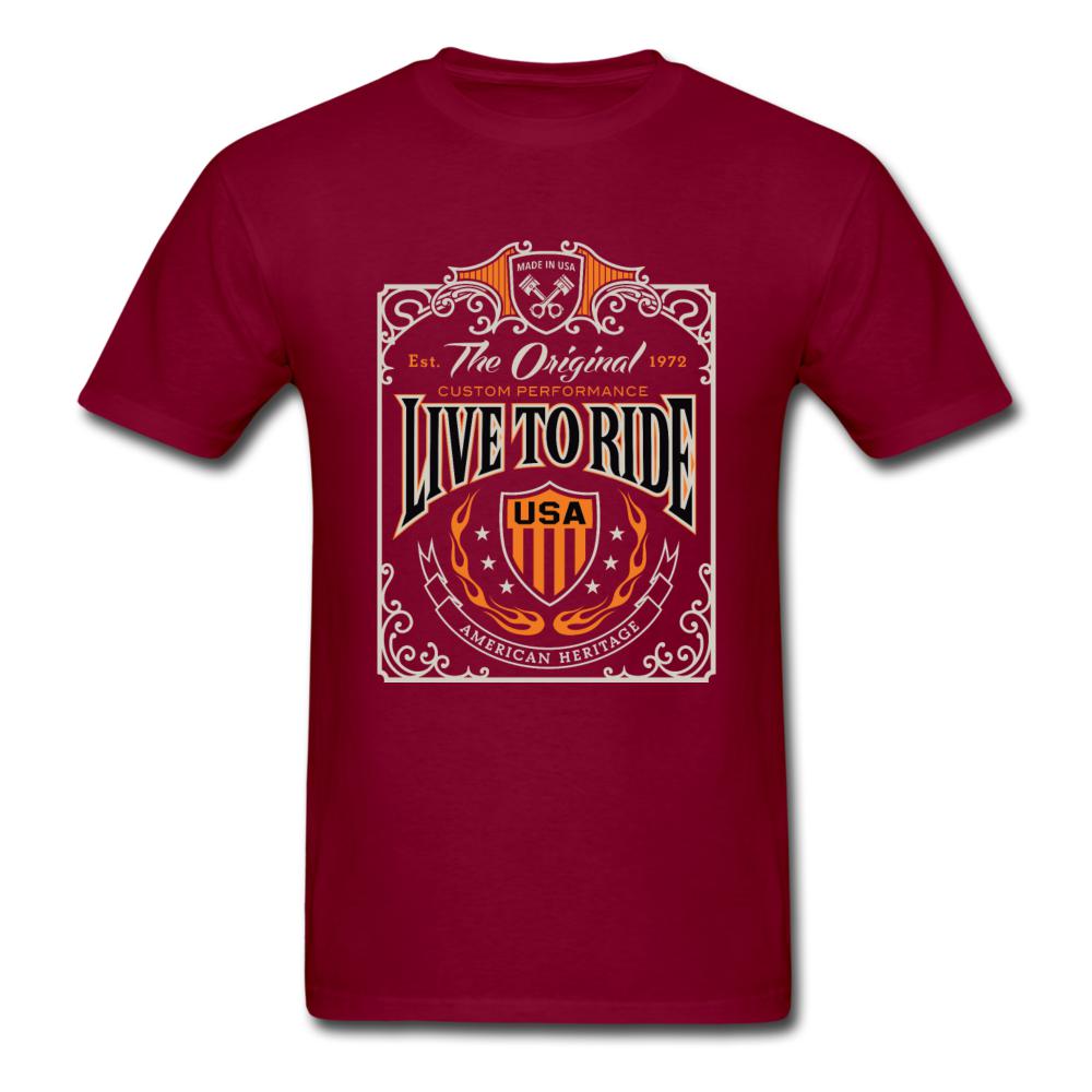 Live to Ride Men's T-Shirt - burgundy