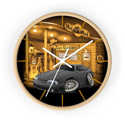 Fox Body Mustang Gas Station 3 Wall clock