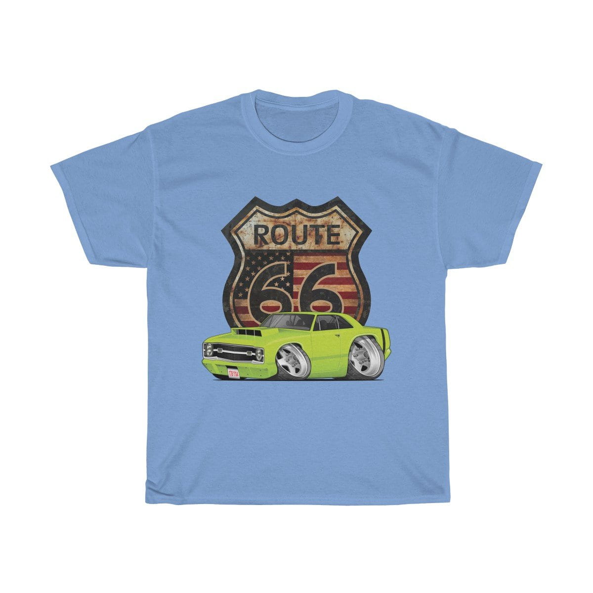 1969 Dart Car Art Route 66 Unisex Heavy Cotton Tee