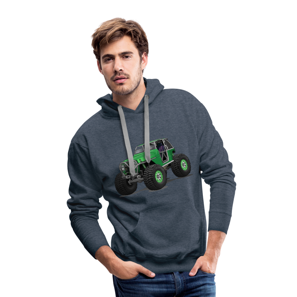 Green Jeep Rocktoy Rock Climber Car Art Men’s Premium Hoodie - heather denim