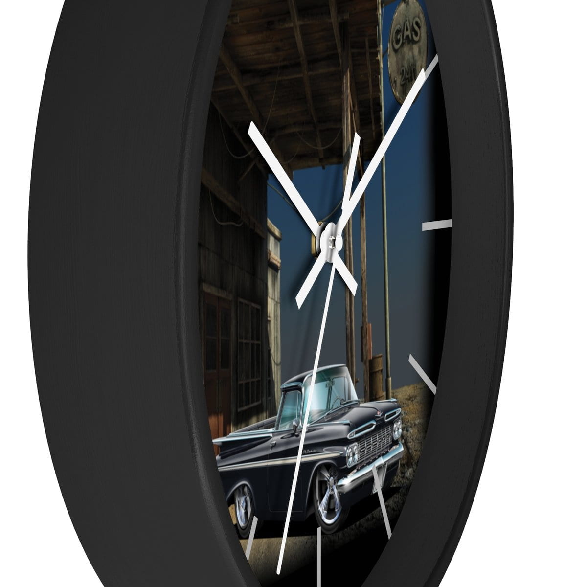 1959 El Camino Old Gas Station Wall clock