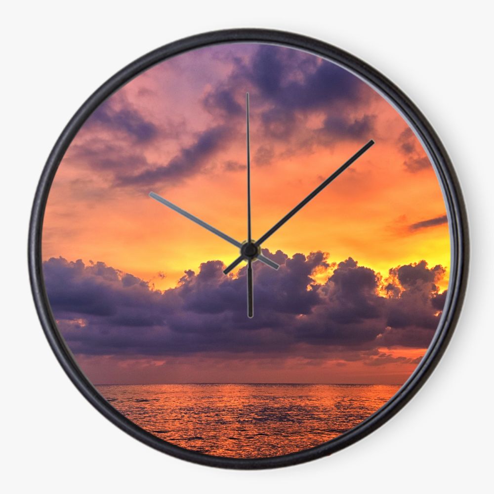 Cloudy Sunset 10 inch wall clock