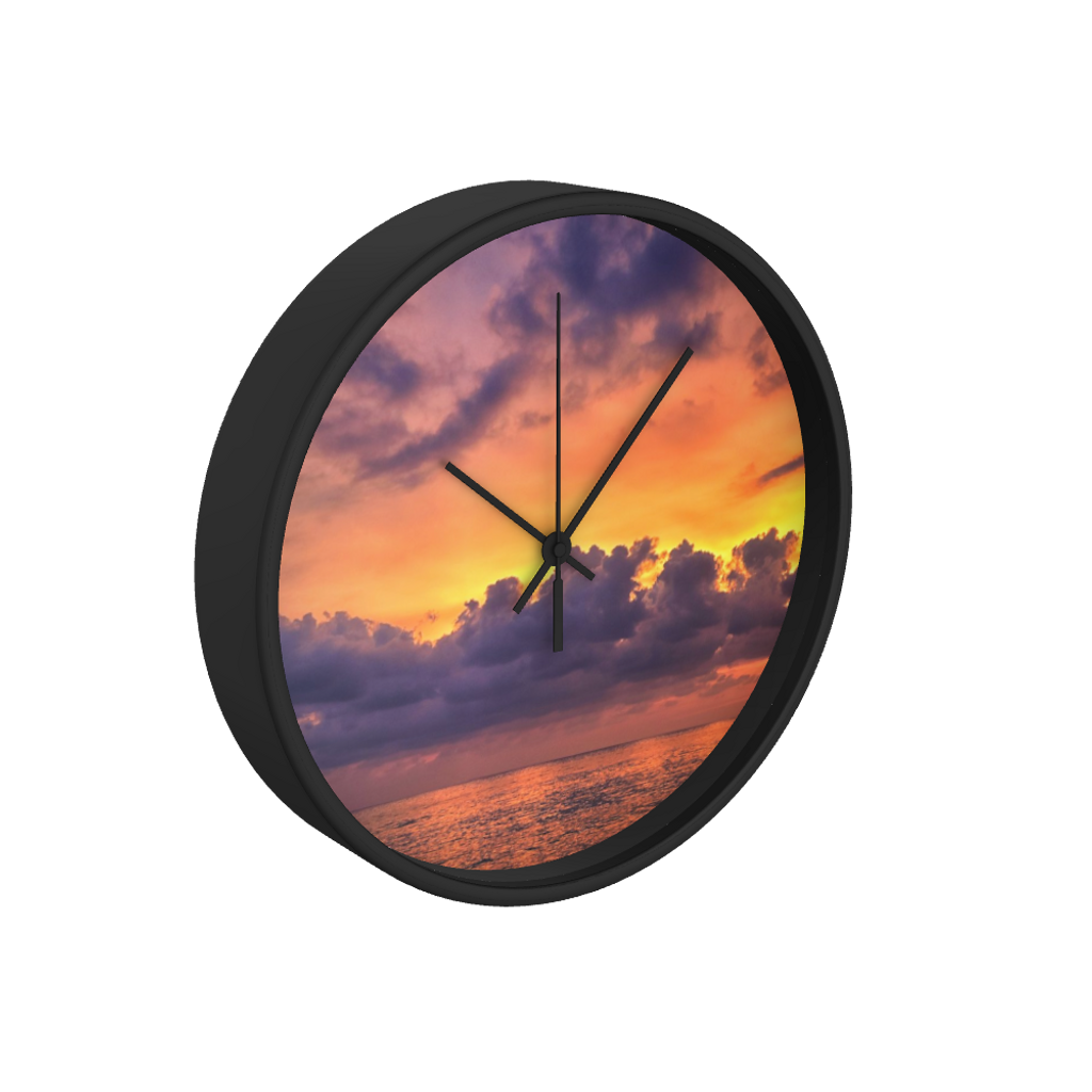 Cloudy Sunset 10 inch wall clock