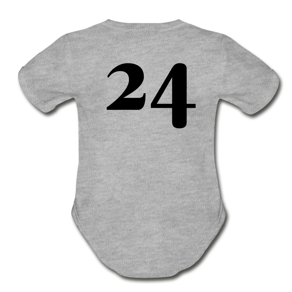 Blue Race Car Super Modified Car Art Organic Short Sleeve Baby Bodysuit - heather gray