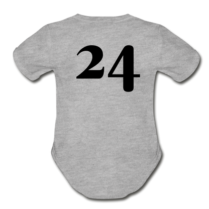 Blue Race Car Super Modified Car Art Organic Short Sleeve Baby Bodysuit - heather gray