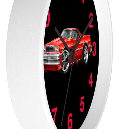 1978 El Camino Red Black Wall clock