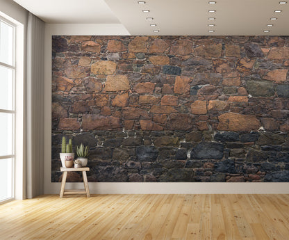 Dark Stone Wall Very Realistic Custom Designed Wallpaper
