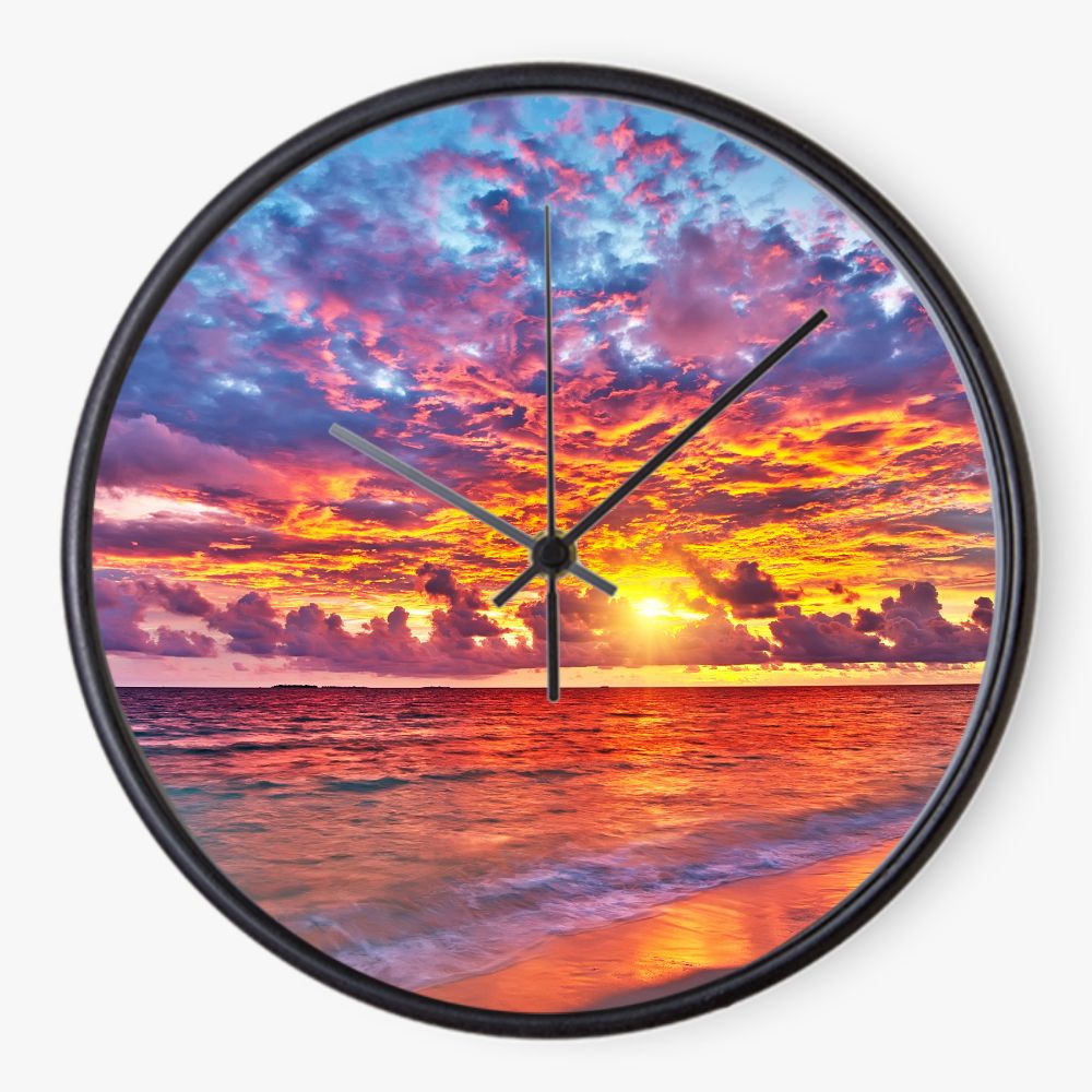 Sunset On the Beach 10 inch wall clock
