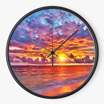 Sunset On the Beach 10 inch wall clock