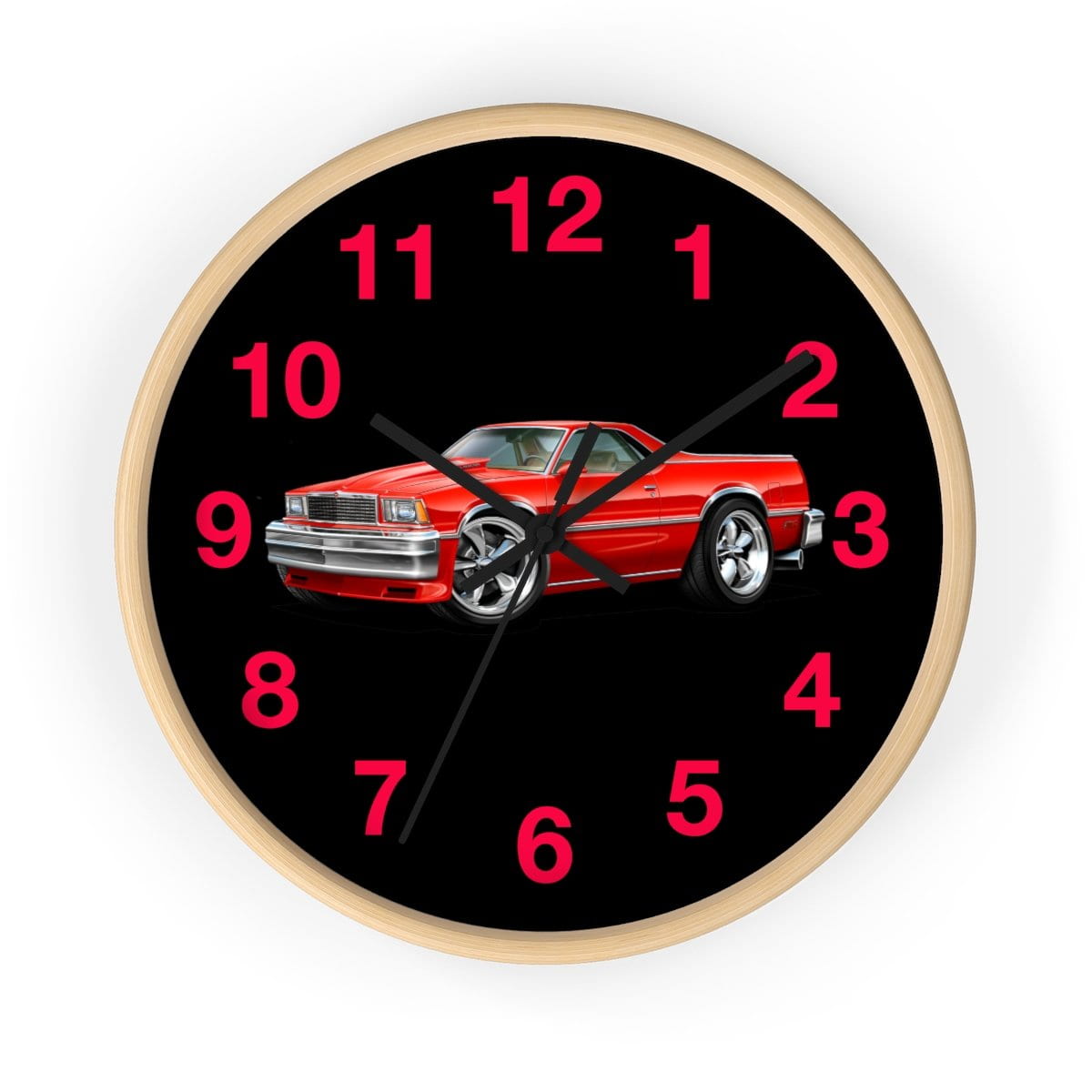 1978 El Camino Red Black Wall clock
