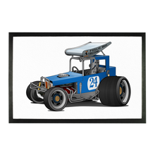Blue Race Car Super Modified Sublimation Doormat