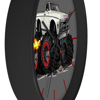 1972 GMC 4x4 Pickup Monster Truck with Rocks Car Art Wall clock
