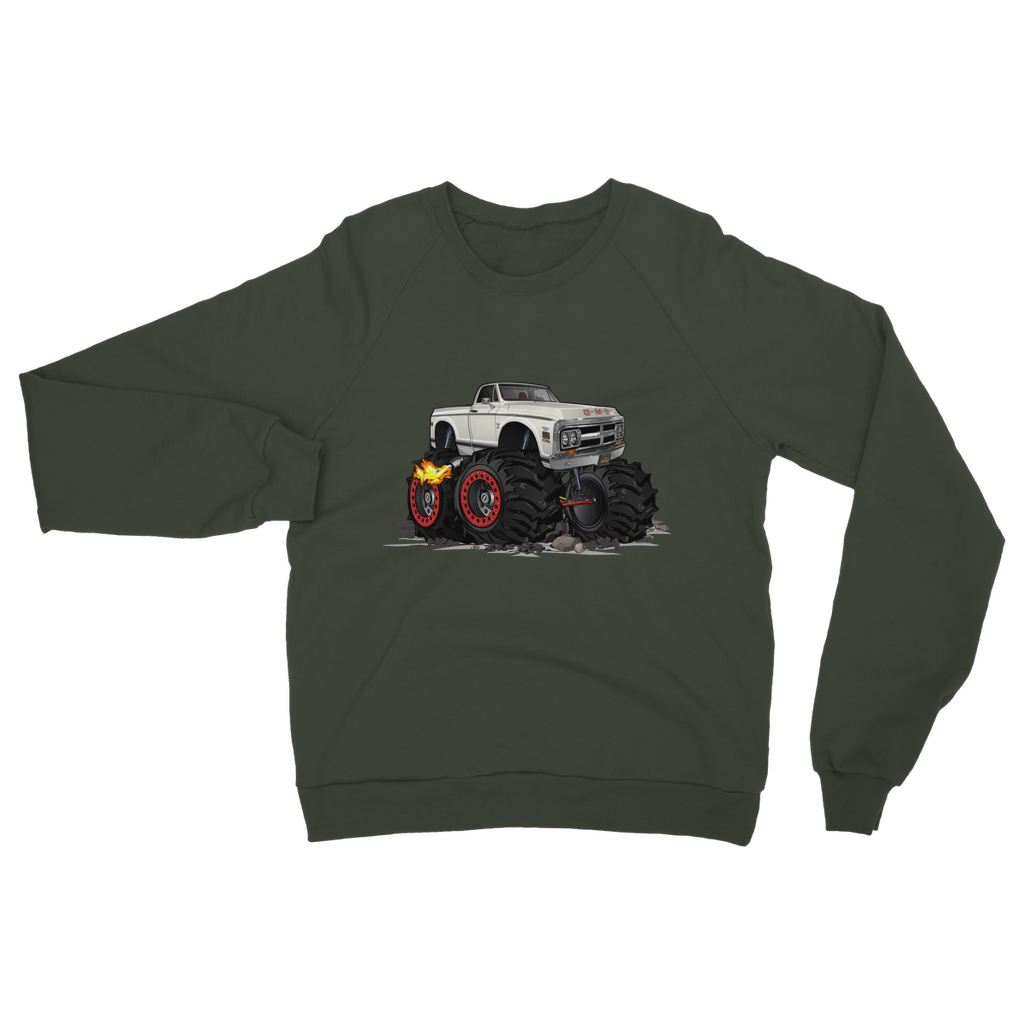 1972 GMC 4x4 Pickup Monster Truck with Rocks Car Art Classic Adult Sweatshirt