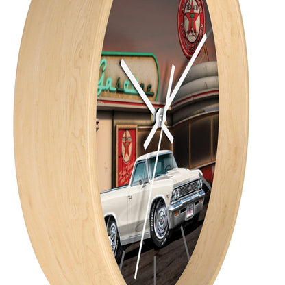 1966 El Camino Diner Car Art Wall clock