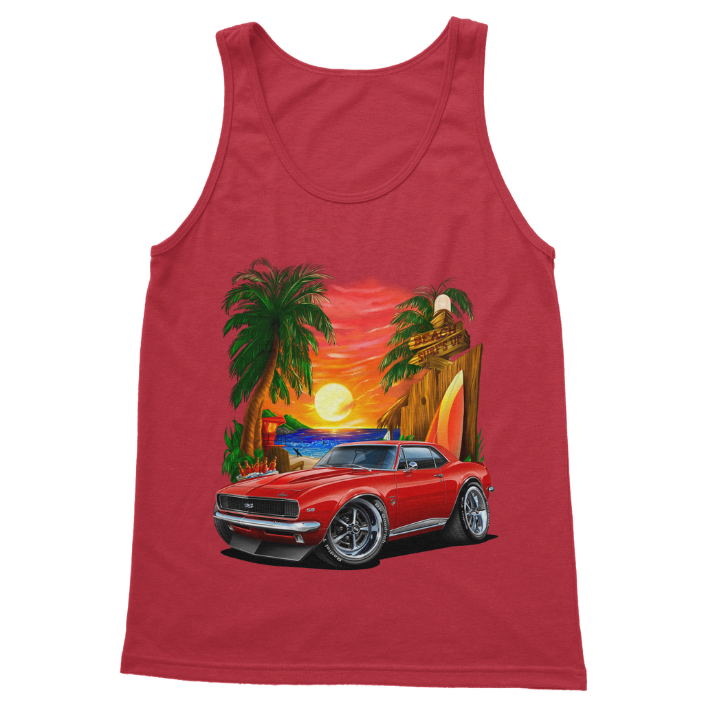 1967 Camaro SS Margaritaville Beach Car Art Classic Adult Vest Top