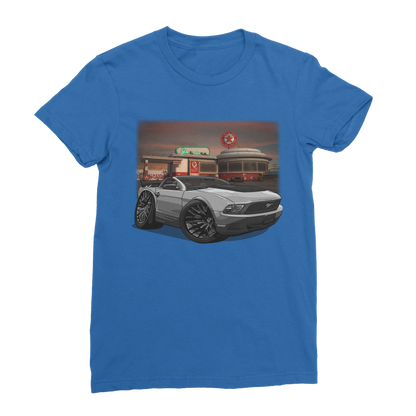 Convertible Mustang Gas Station 2 Premium Jersey Women's T-Shirt