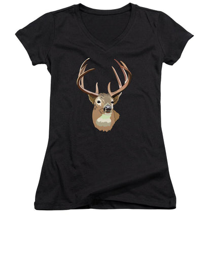 Deer Silhouette - Women's V-Neck (Athletic Fit)