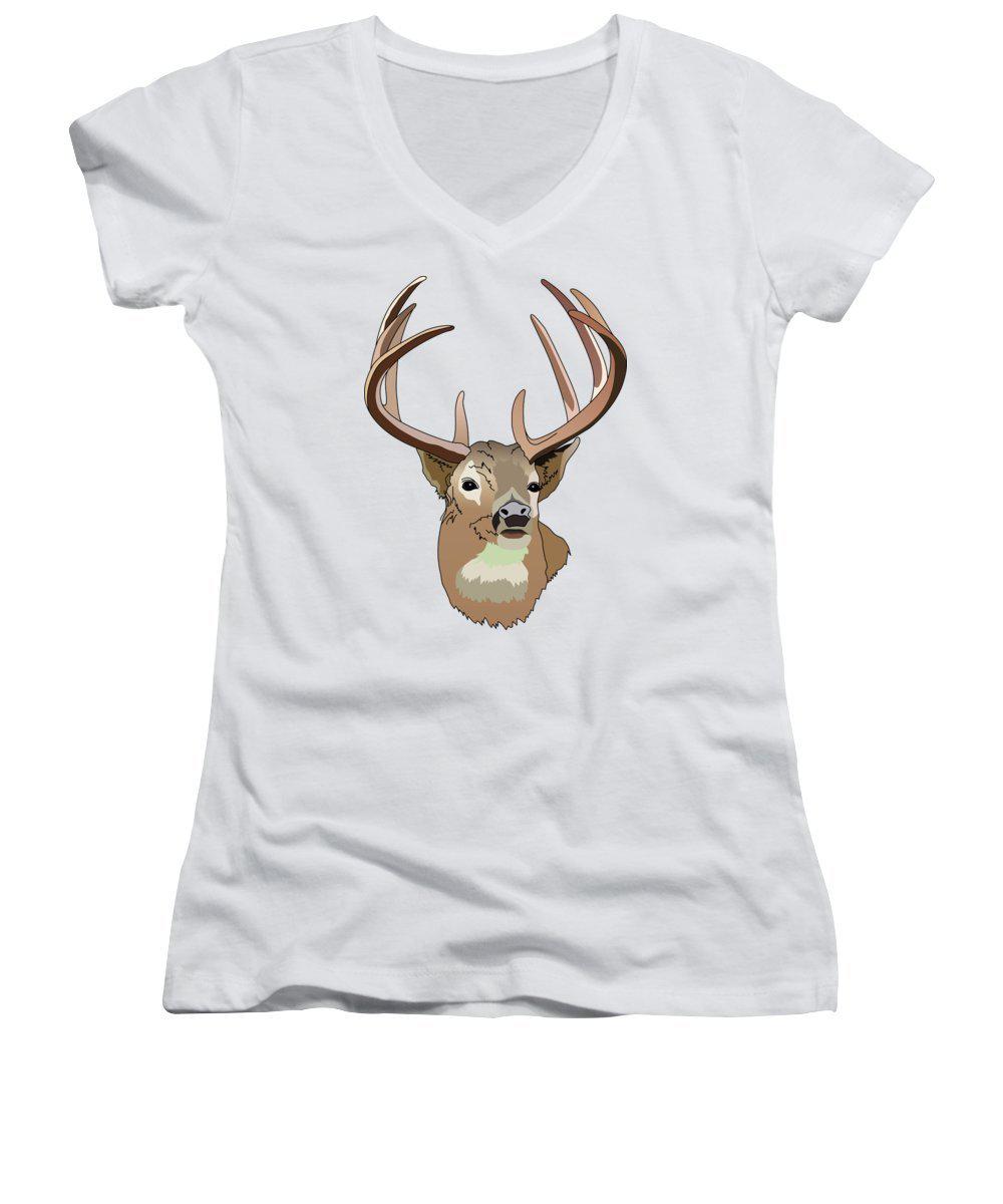 Deer Silhouette - Women's V-Neck (Athletic Fit)