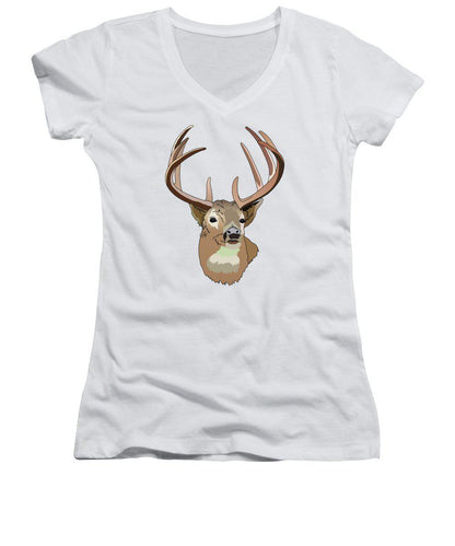 Deer Silhouette - Women's V-Neck (Athletic Fit)