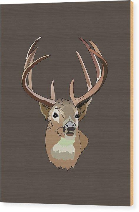 Deer Silhouette - Wood Print