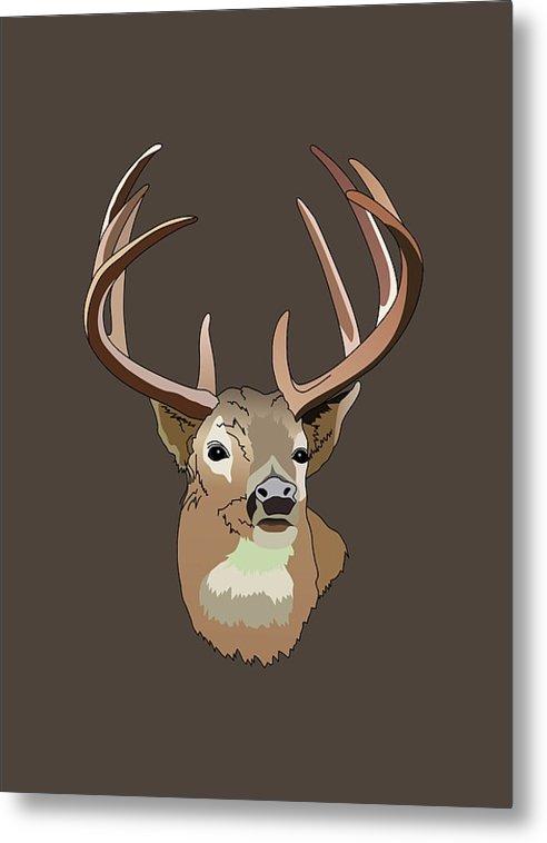 Deer Silhouette - Metal Print