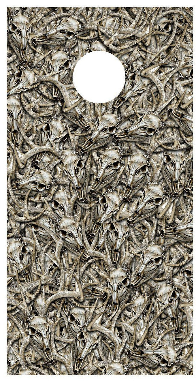 Deer Skull Camo Design Cornhole Decal Wrap
