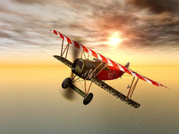 Biplane In The Sunset - Art Print