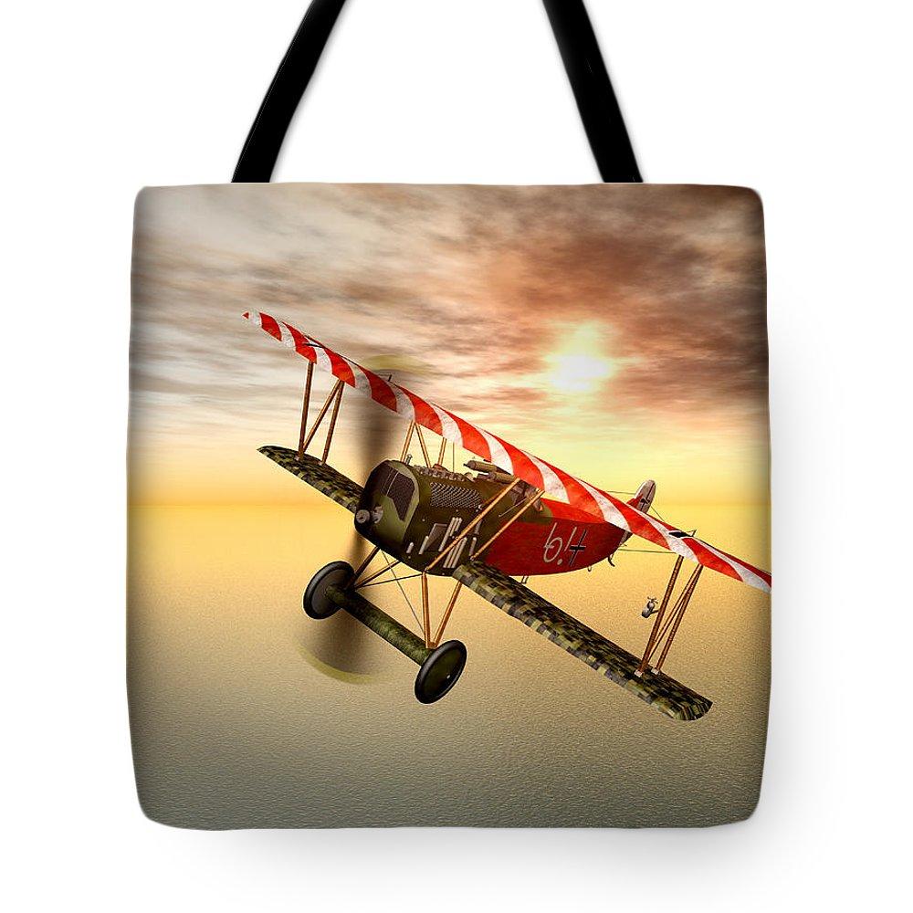 Biplane In The Sunset - Tote Bag