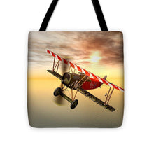 Biplane In The Sunset - Tote Bag