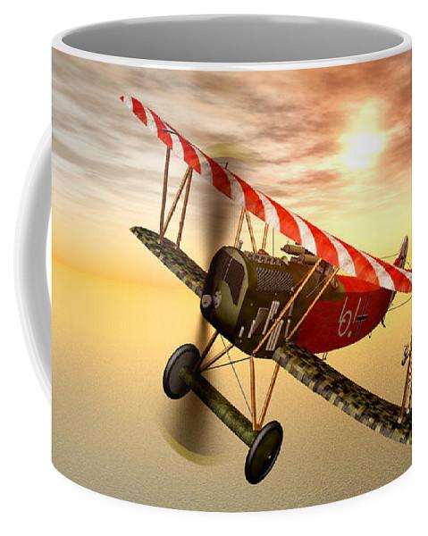 Biplane In The Sunset - Coffee Mug