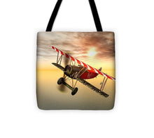Biplane In The Sunset - Tote Bag