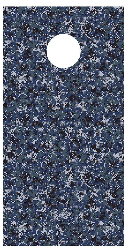 Digital Camo Navy Design Cornhole Decal Wrap