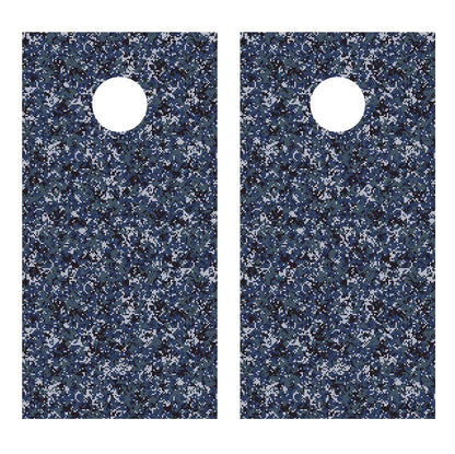 Digital Camo Navy Design Cornhole Decal Wrap