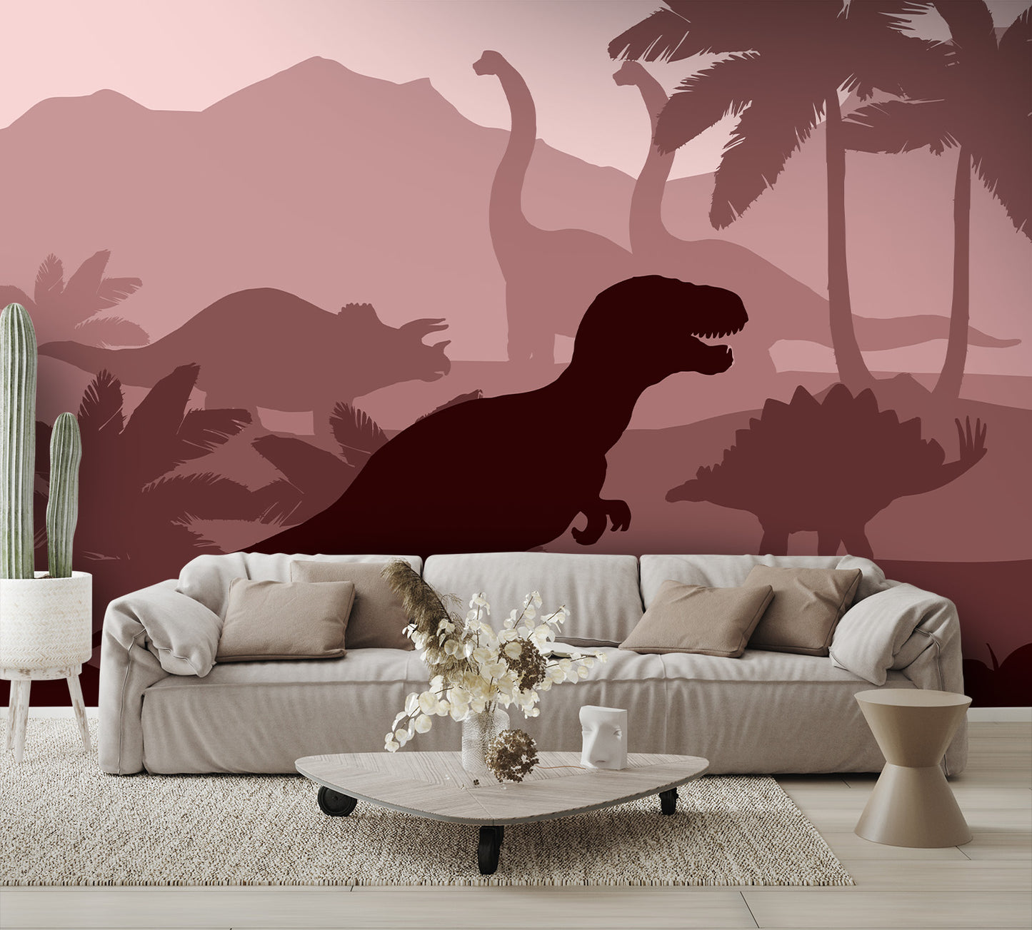 Dinosaurs Silhouettes Layers Wall Mural