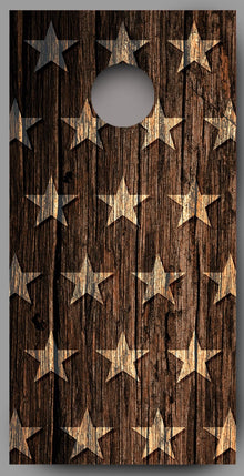 Distressed Stars Stripes Wood Cornhole Graphics Decal Wrap single stars